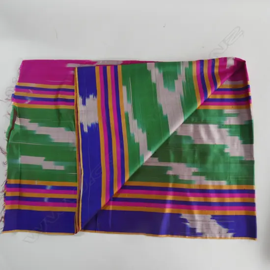 A multi-coloured ikat length in jewel colours, possibly from Uzbekistan…